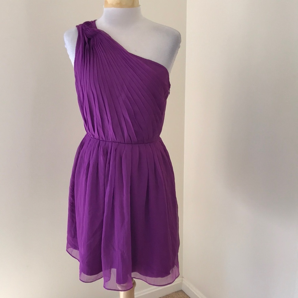 NWT! Bar lll medium petunia pleated one shoulder dress.